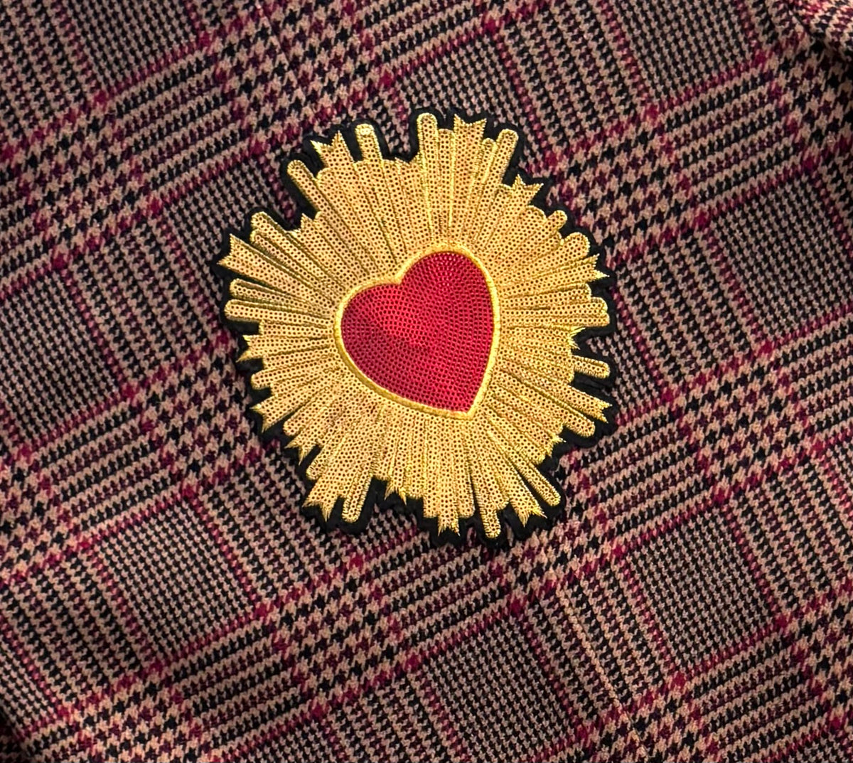 Veste Blazer Carreaux Coeur sacré