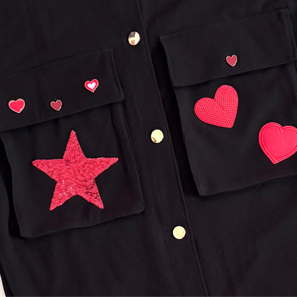 Veste noire Coeur XL