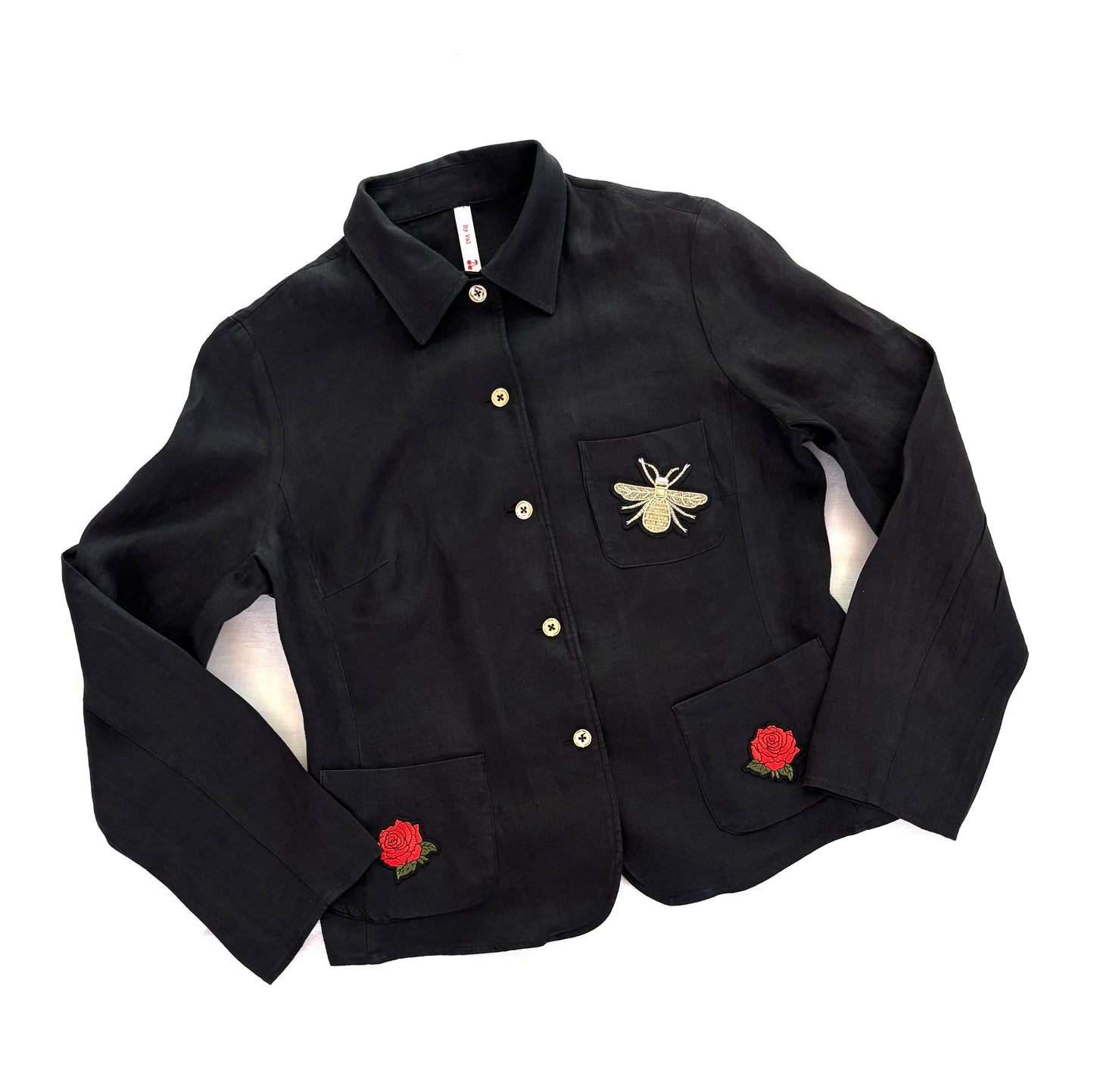 Veste Noire Roses sequins