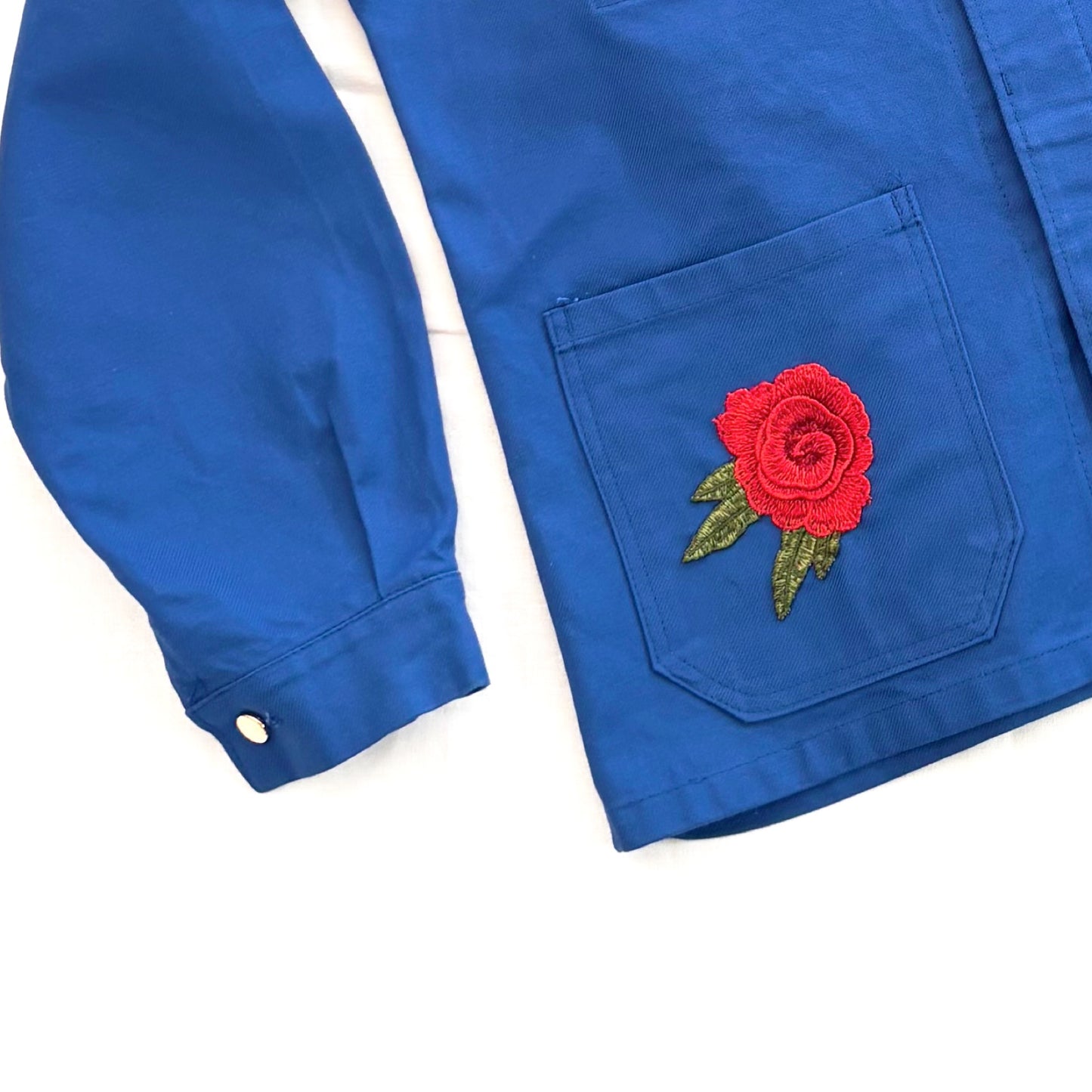 Veste Bleu Roses rouge