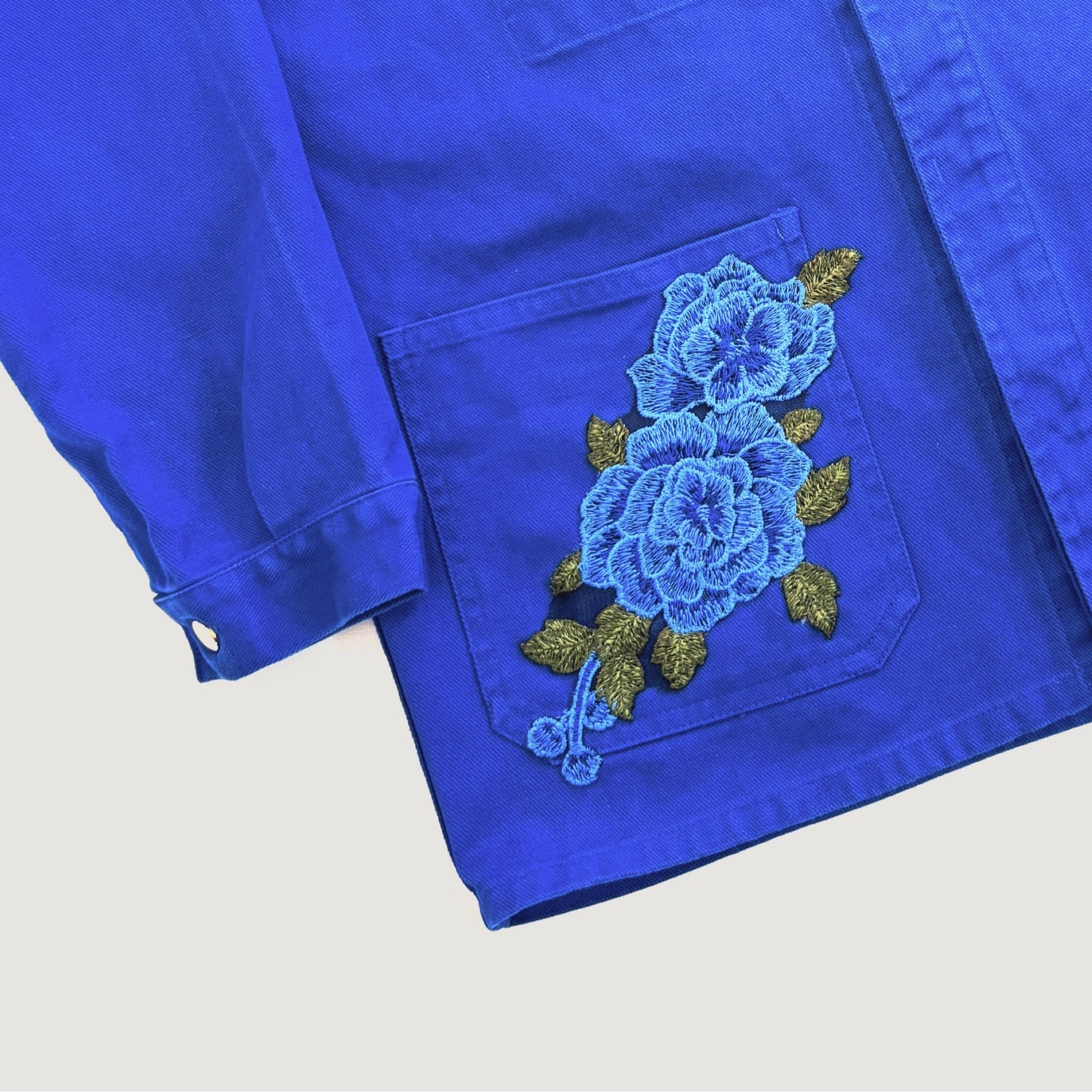 Veste Bleu Fleurs bleues