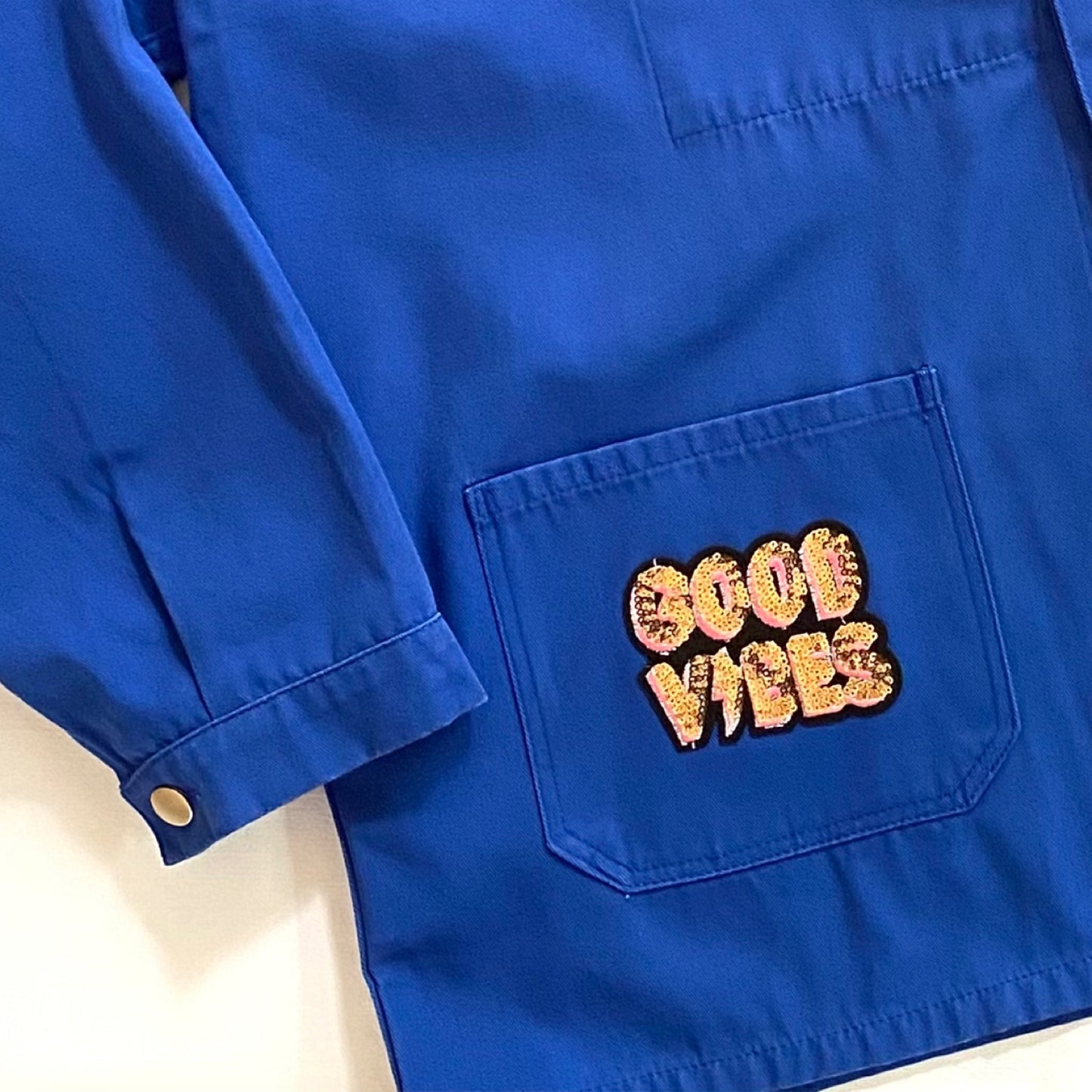 Veste bleu GOOD VIBES