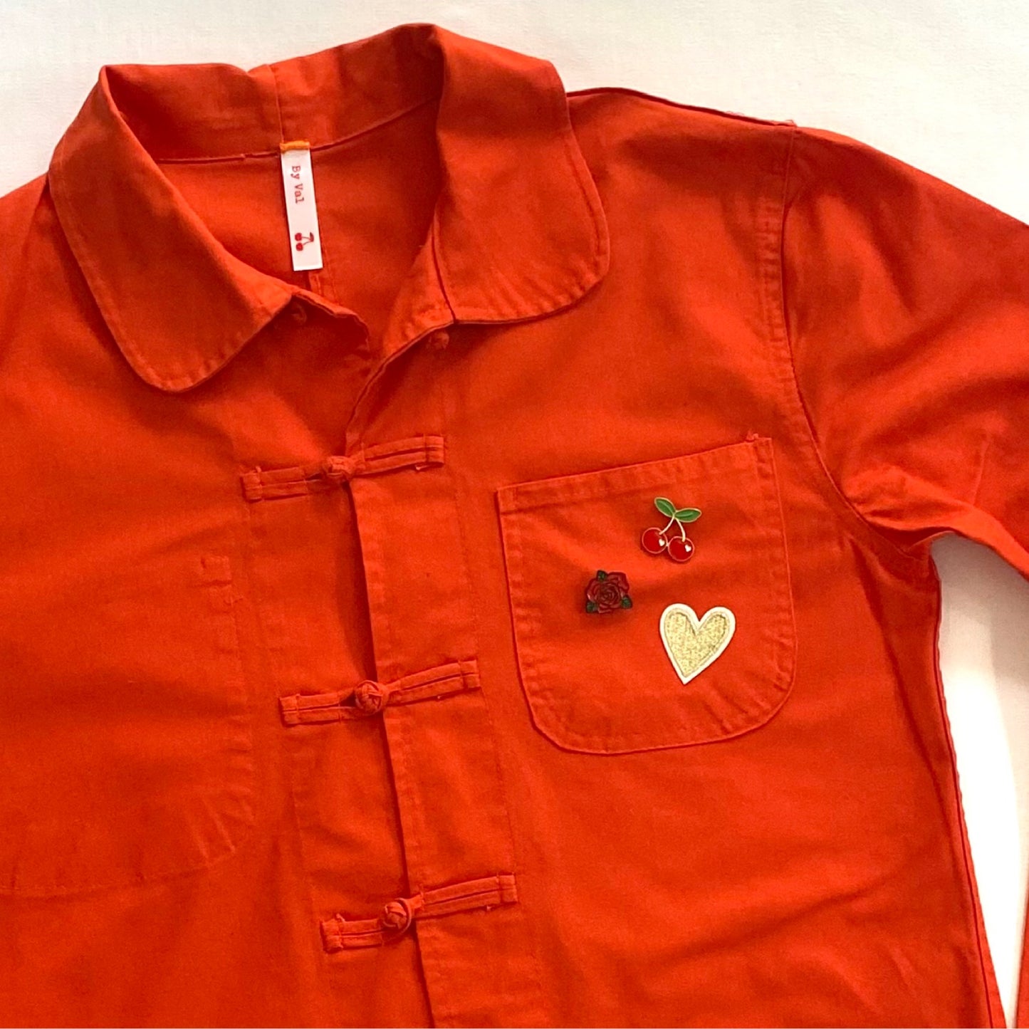 Veste orange LOVE vert