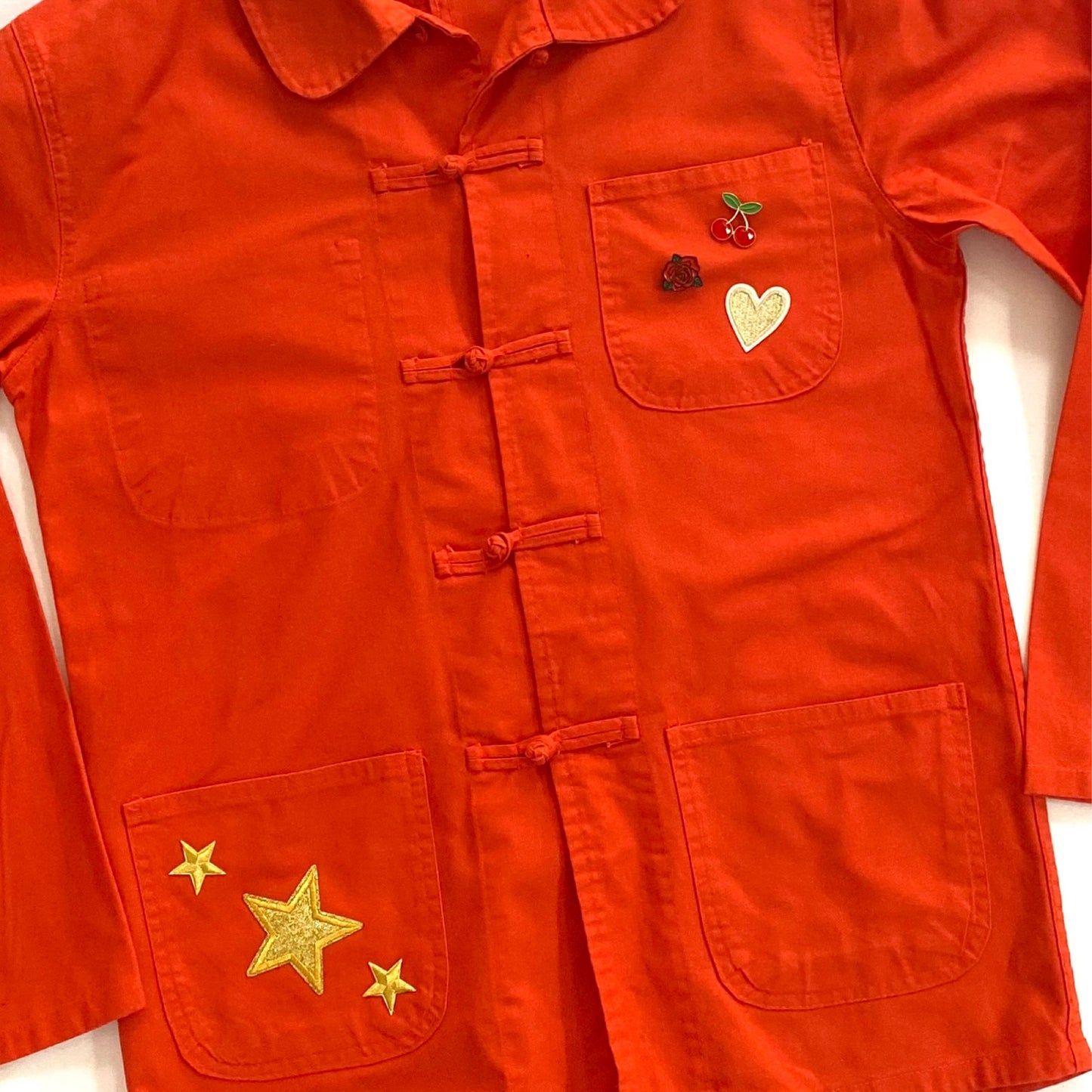 Veste orange LOVE vert