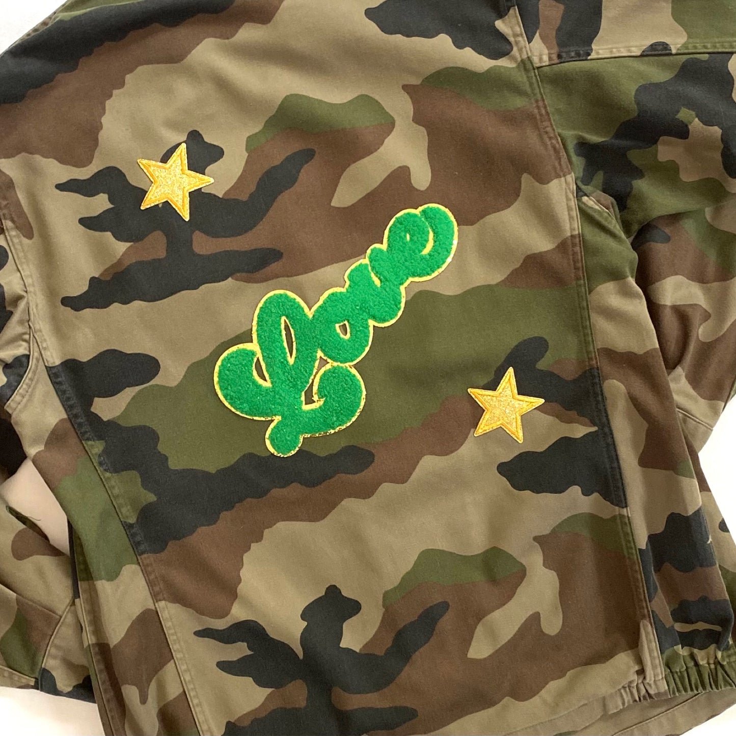 Veste treillis LOVE vert