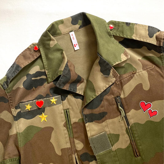 Veste treillis LOVE vert