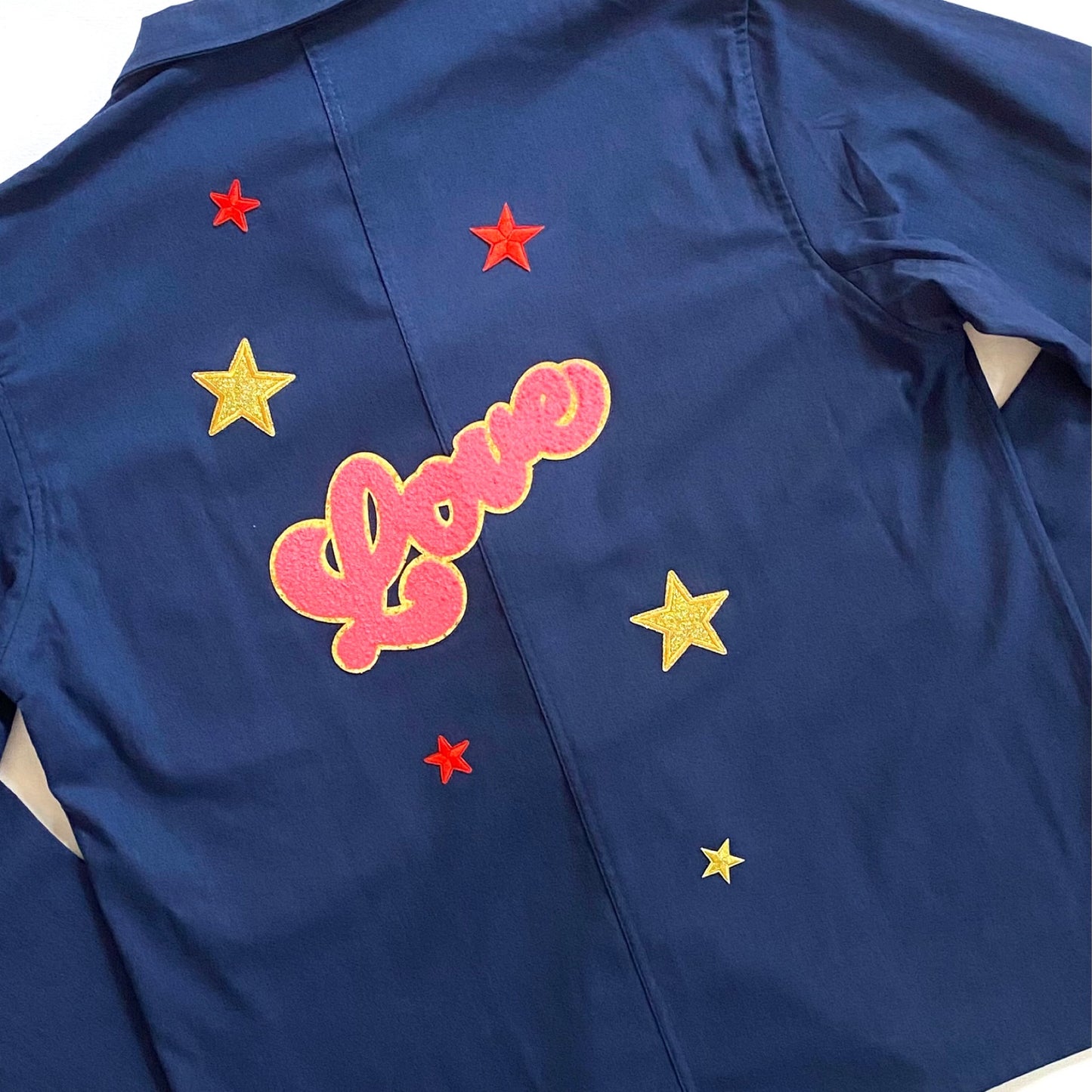 Veste marine LOVE rose