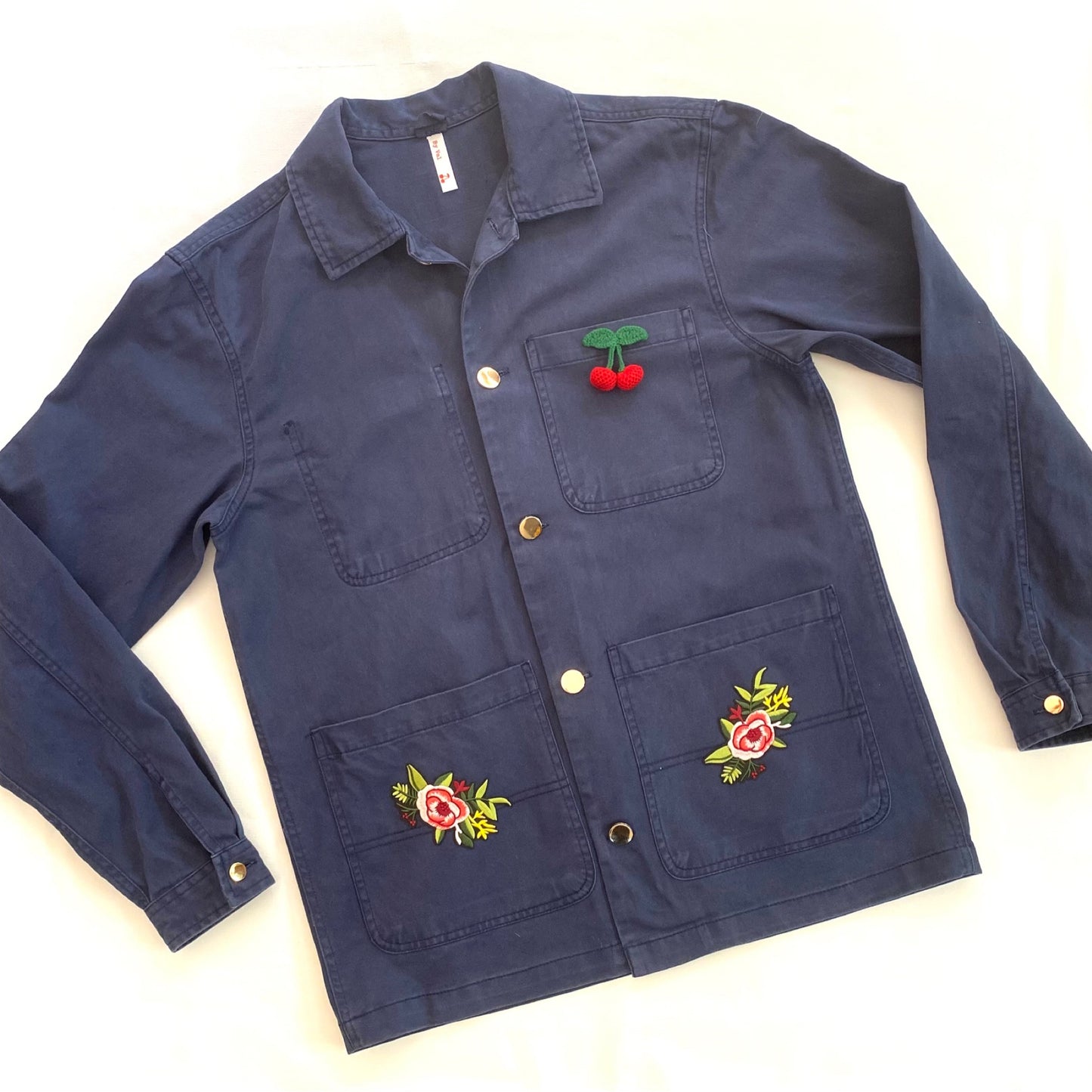 Veste bleu marine FLEURS