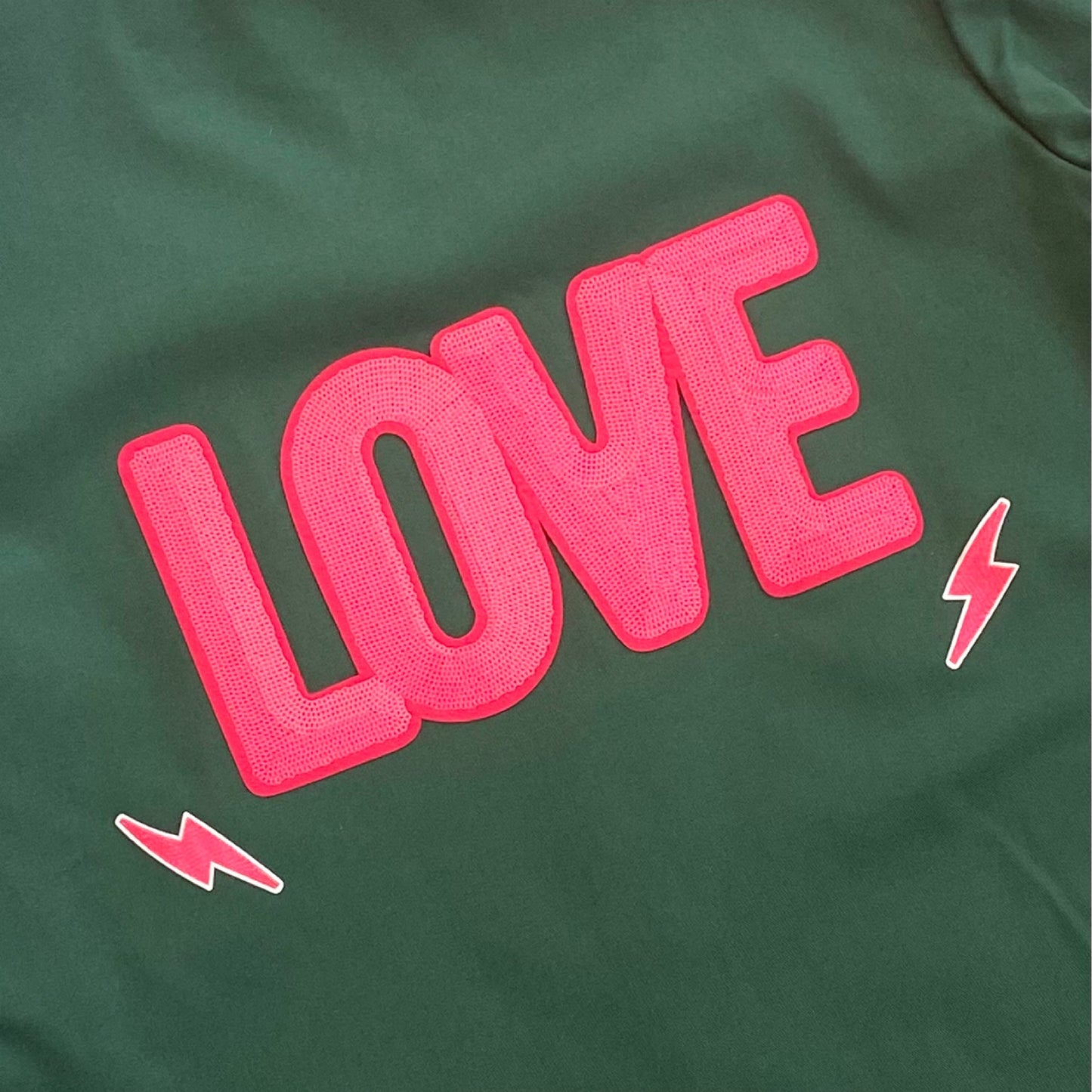 Veste verte LOVE fuchsia