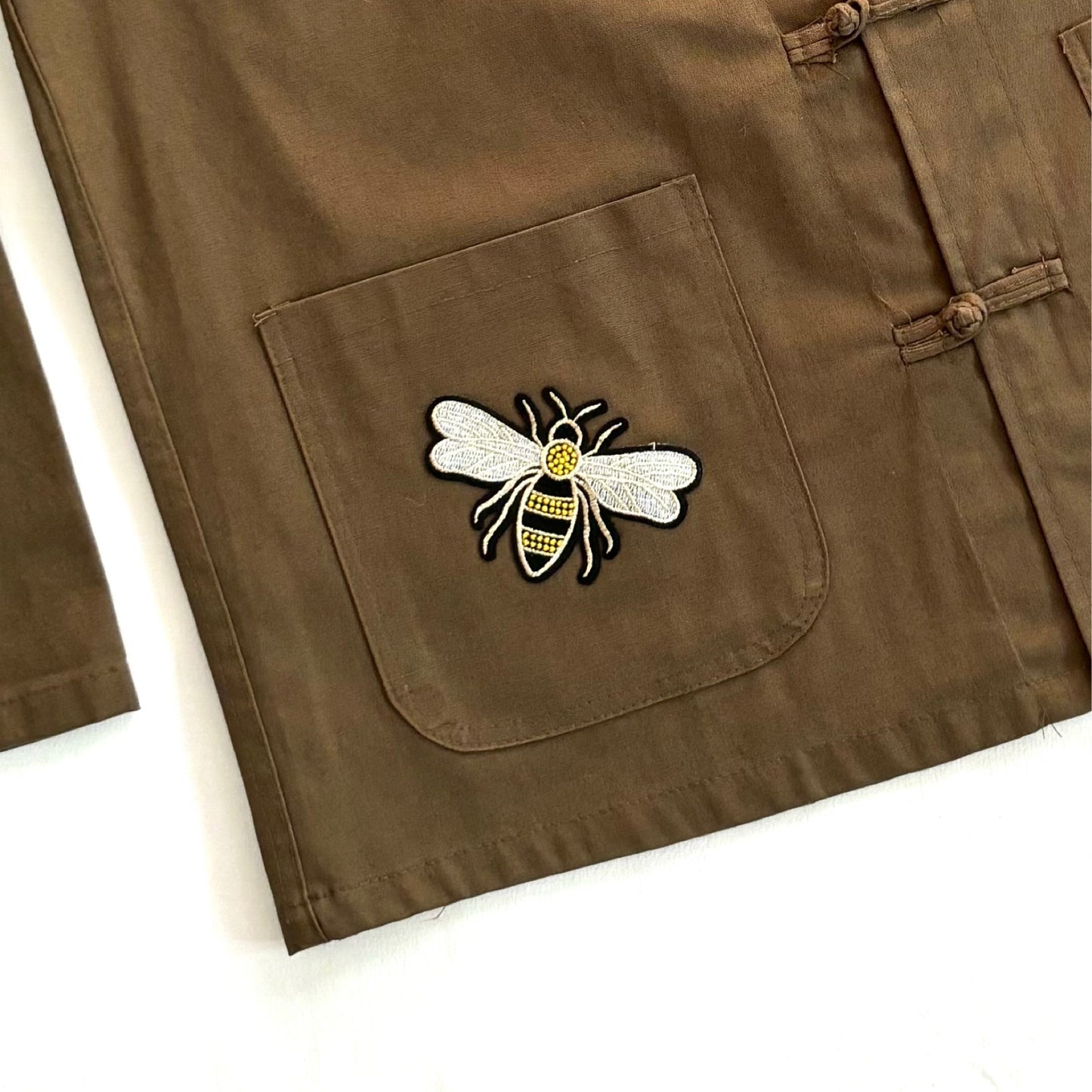 Veste kaki LÉOPARD boutons chinois