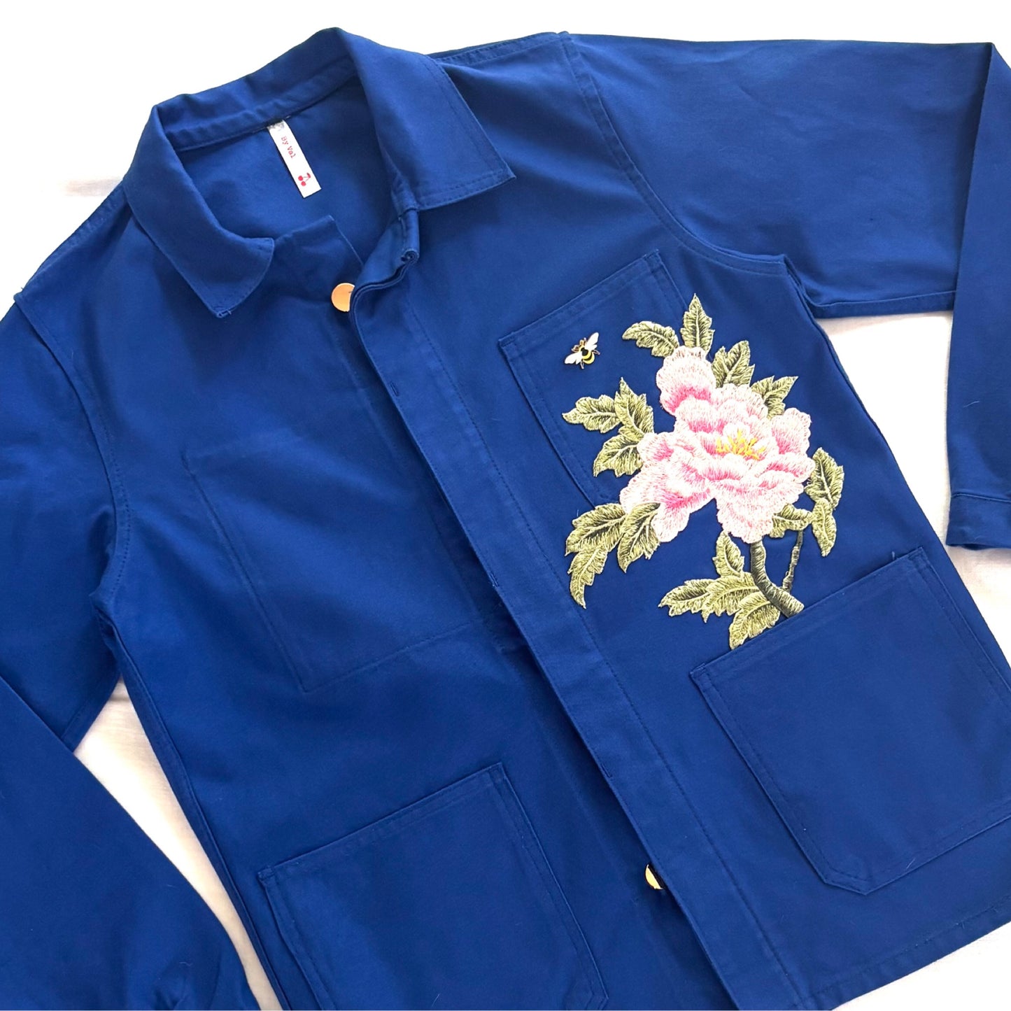 Veste Bleu Pivoines