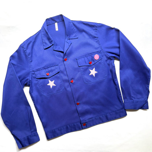 Veste bleu LOVE fuschia