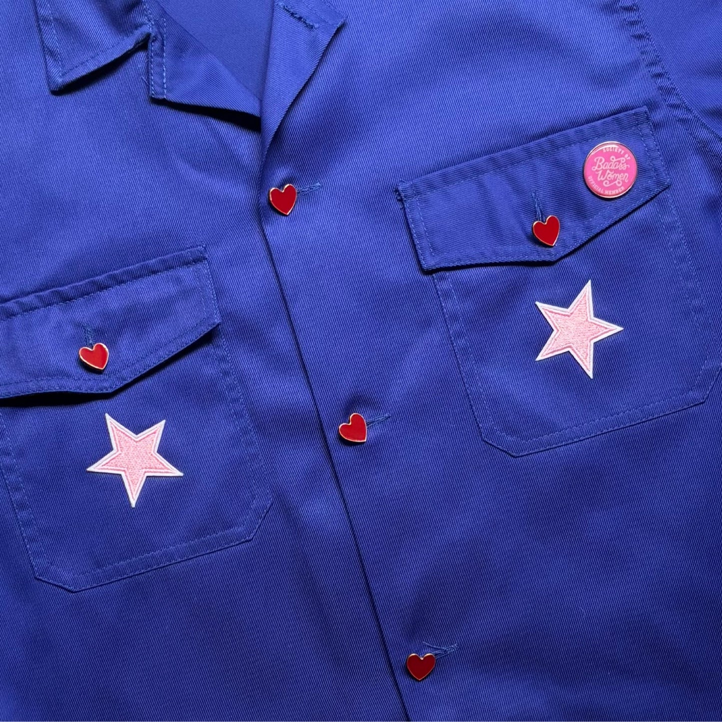 Veste bleu LOVE fuschia