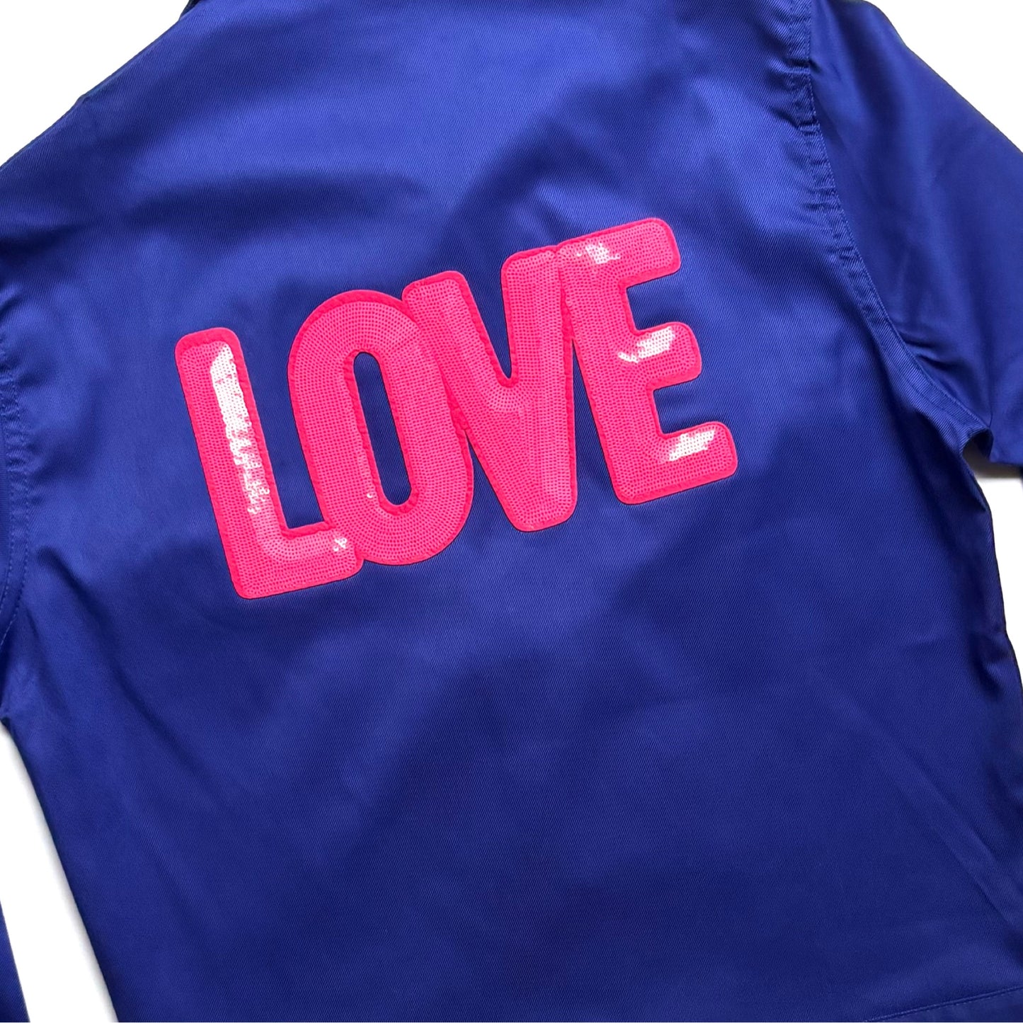 Veste bleu LOVE fuschia