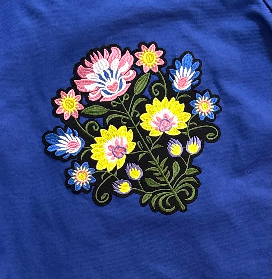 Veste Bleu Fleur de lotus