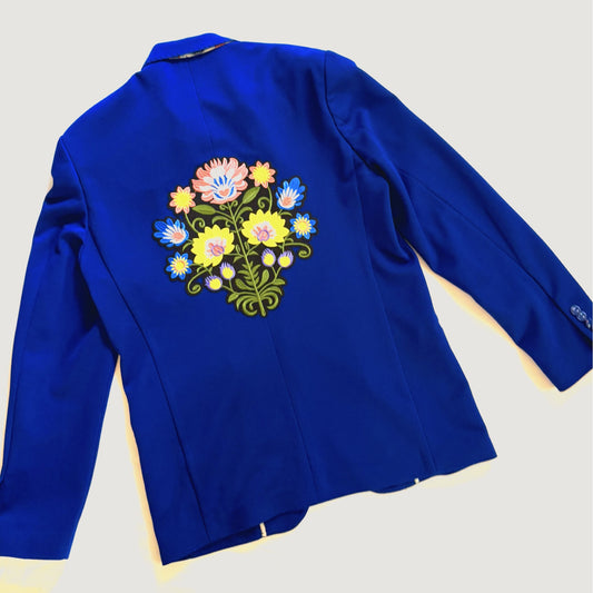 Veste Blazer BLEU  FLEURS