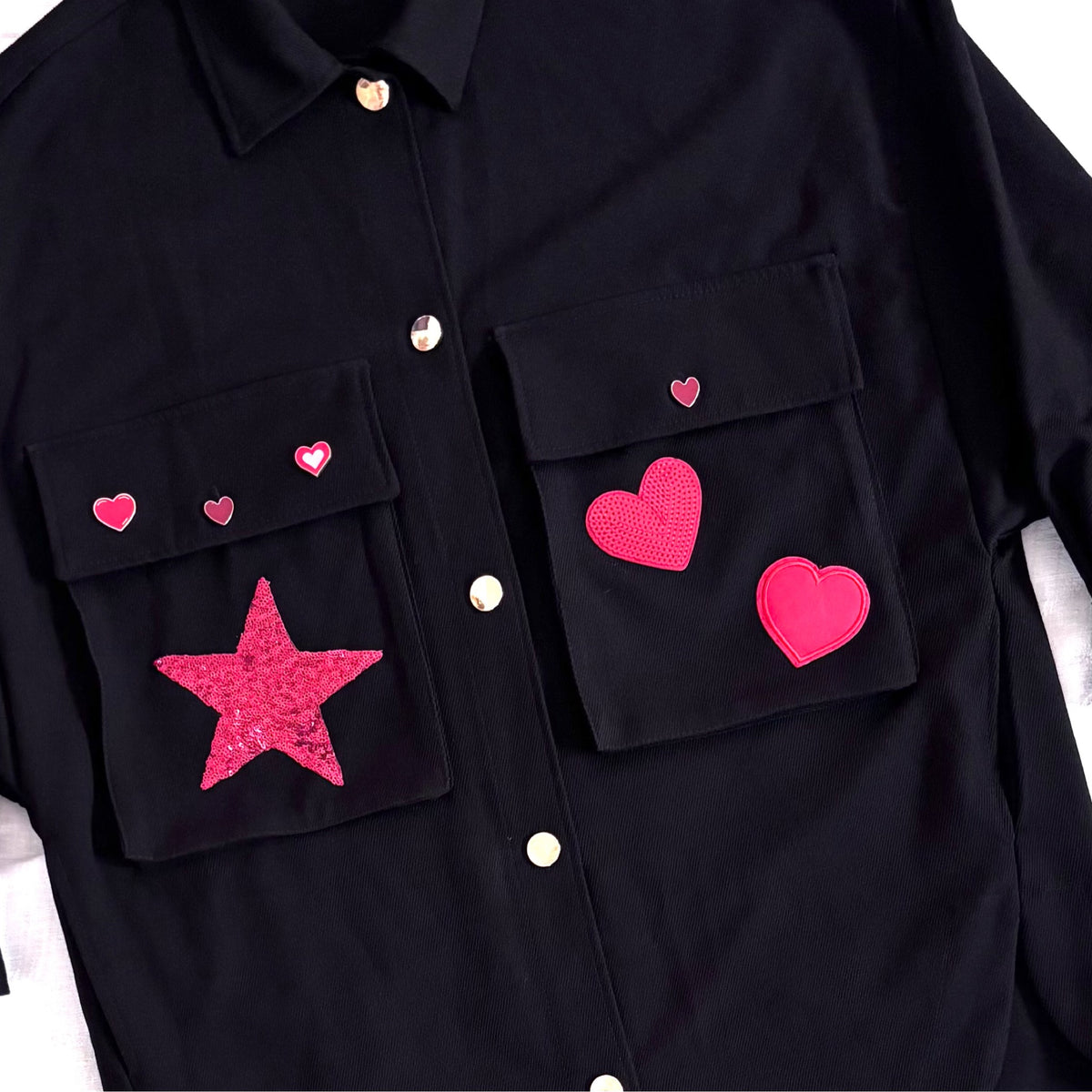 Veste noire Coeur XL