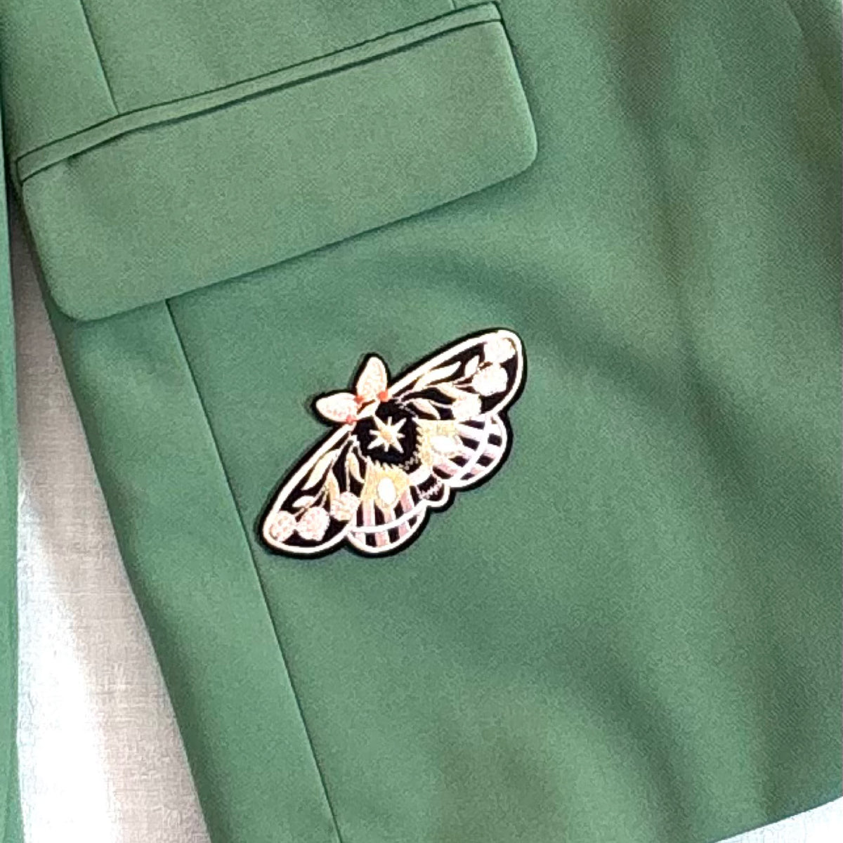Veste Blazer vert Coeur fleuri