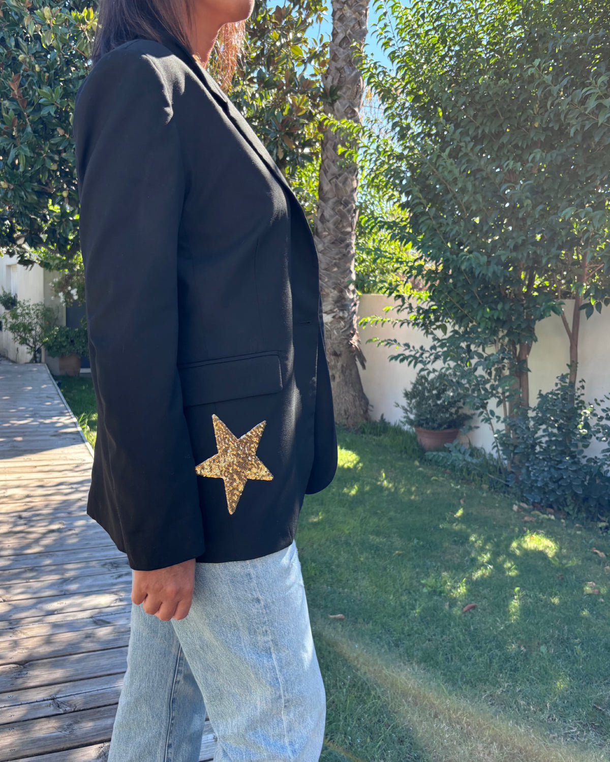 Blazer Noir Léopard