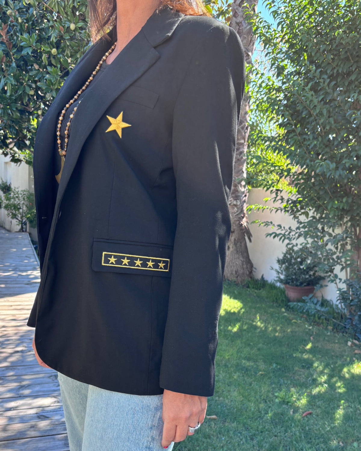 Blazer Noir Léopard