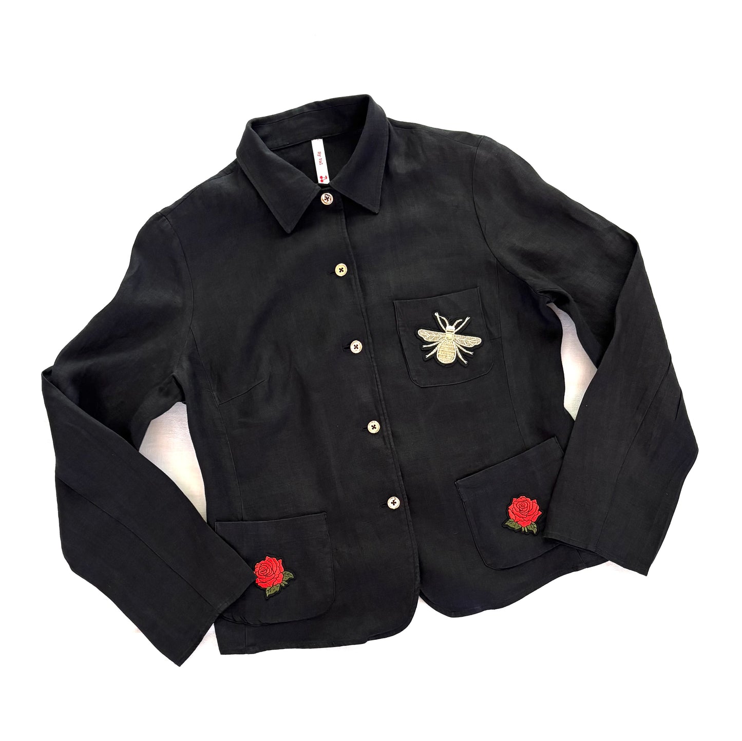 Veste Noire Roses sequins
