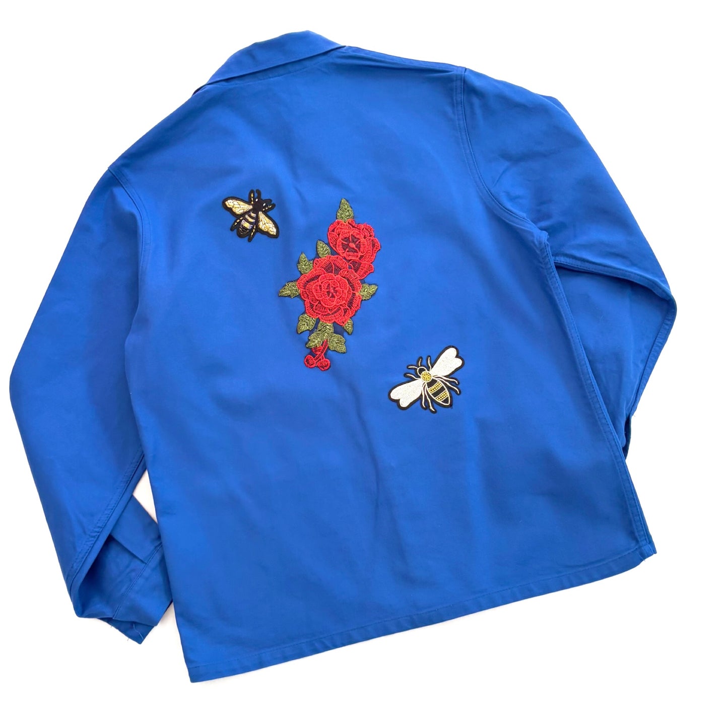 Veste Bleu Roses rouge