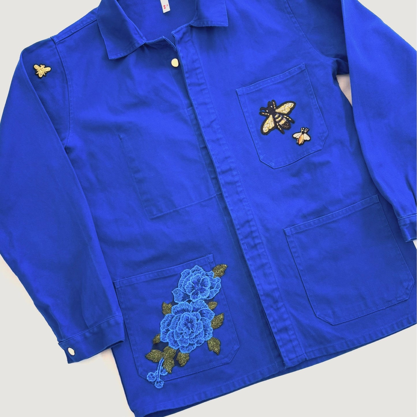 Veste Bleu Fleurs bleues