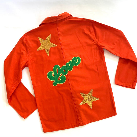 Veste orange LOVE vert