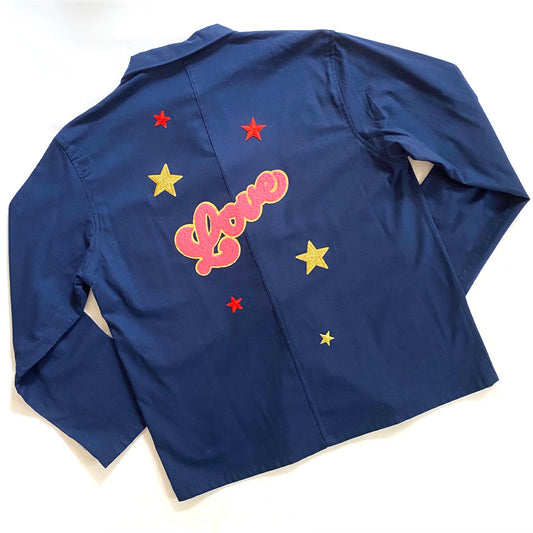 Veste marine LOVE rose