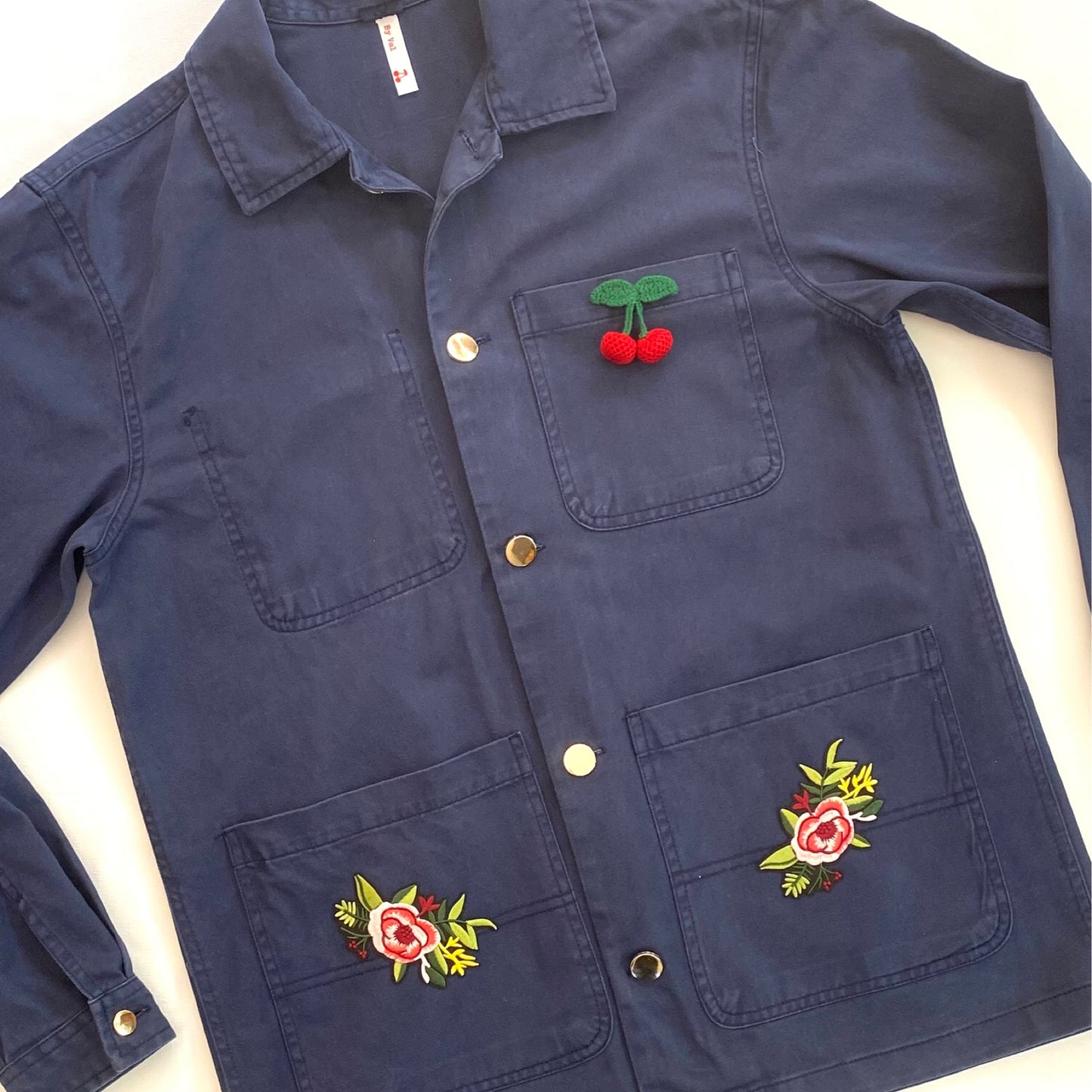 Veste bleu marine FLEURS