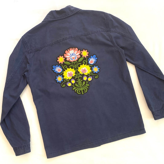 Veste bleu marine FLEURS