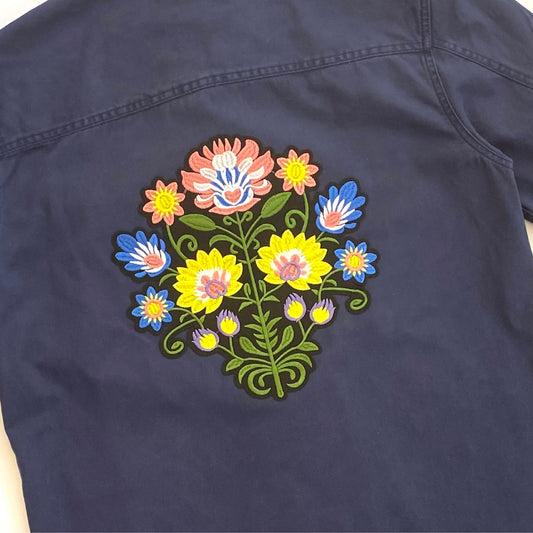Veste bleu marine FLEURS