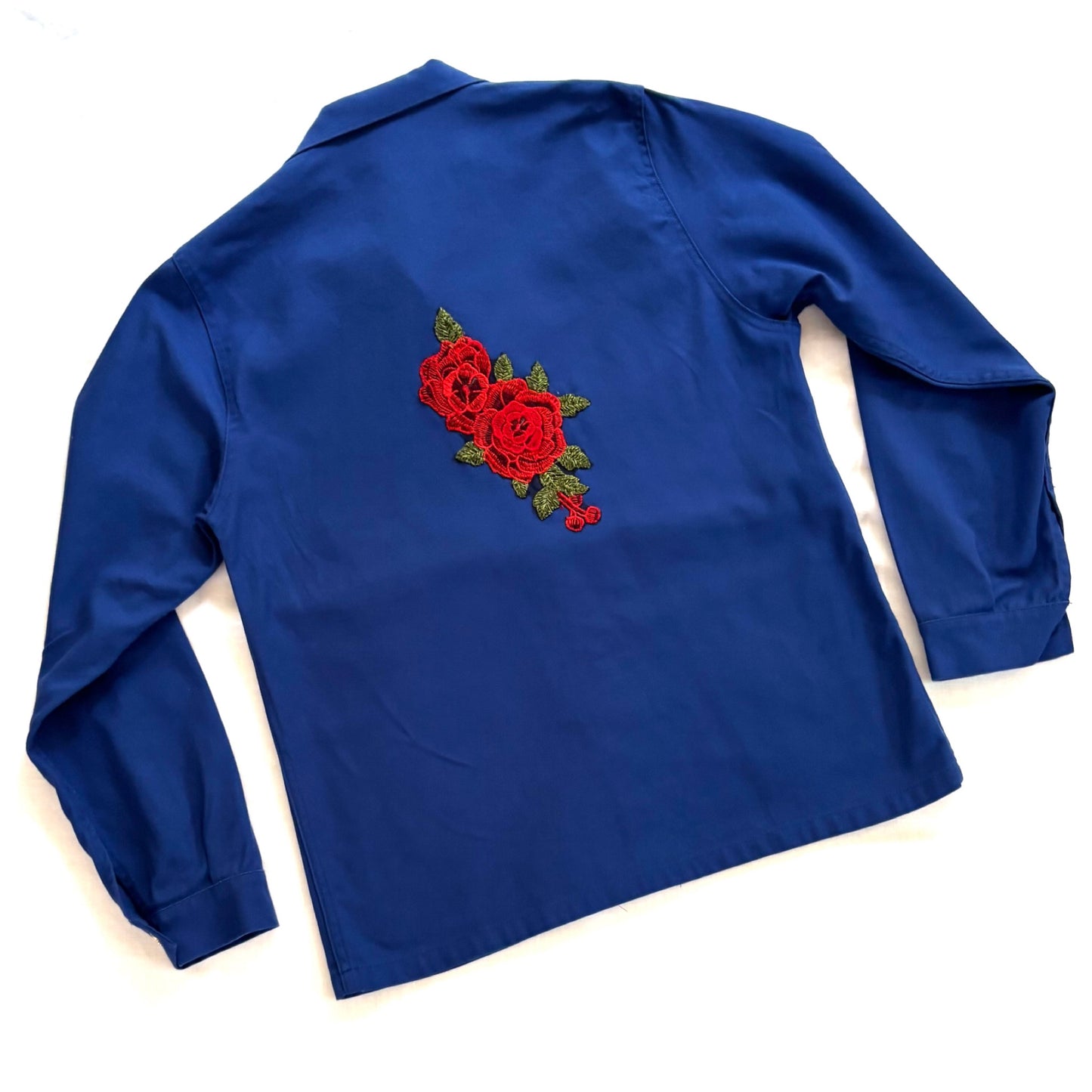 Veste bleu Roses rouge 2
