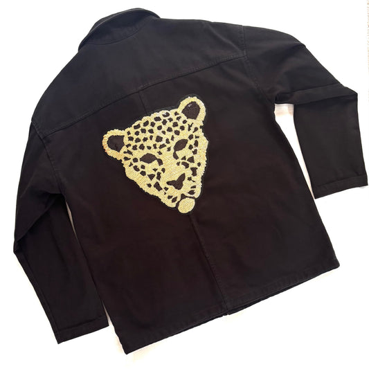 Veste noir Léopard