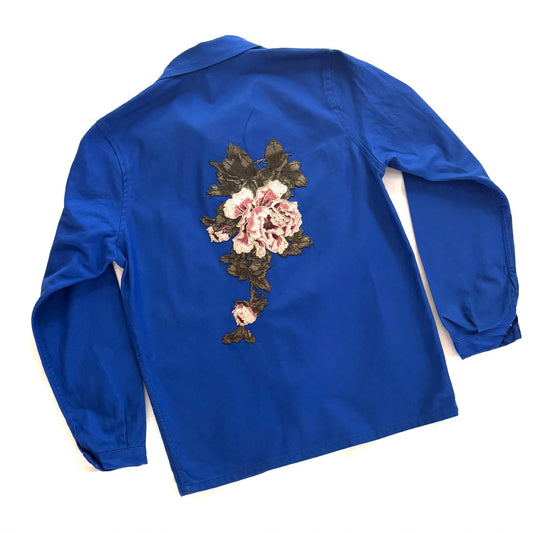 Veste Bleu Pivoines