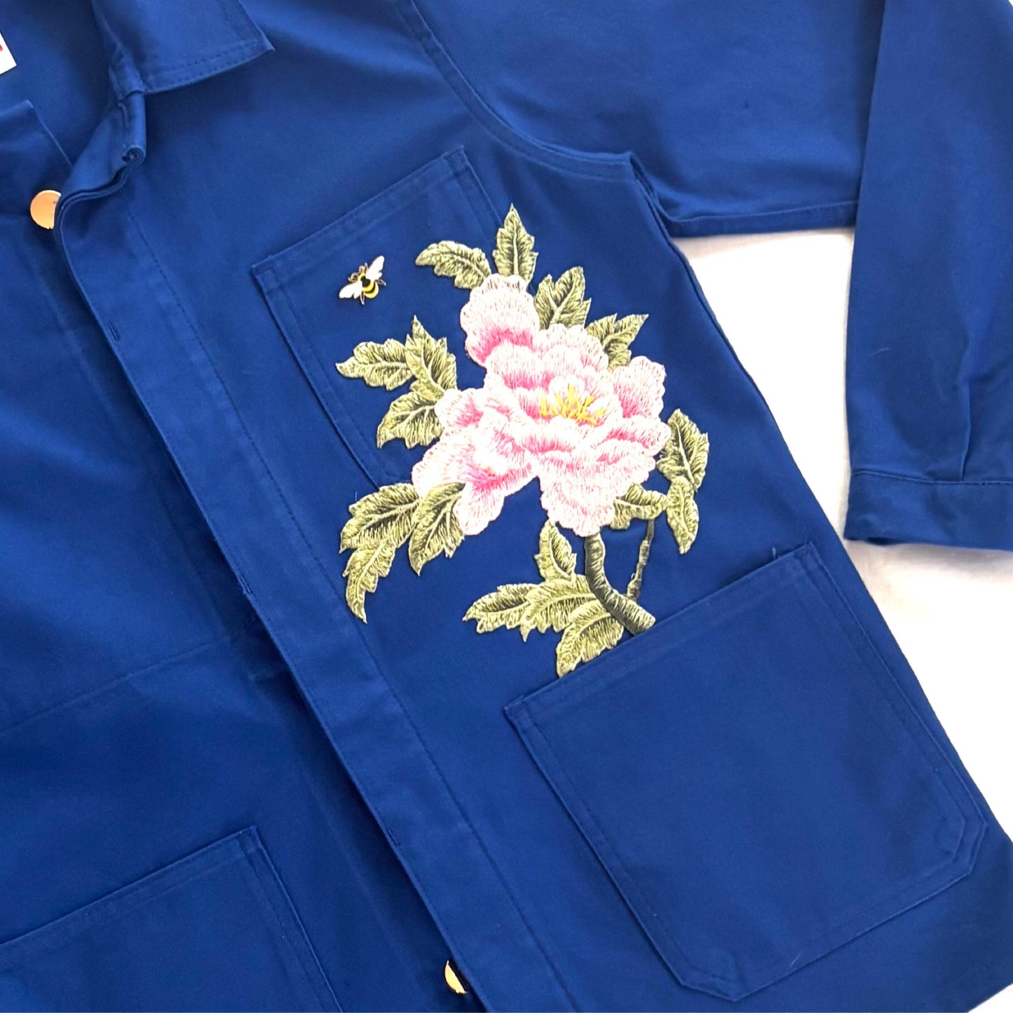 Veste Bleu Pivoines