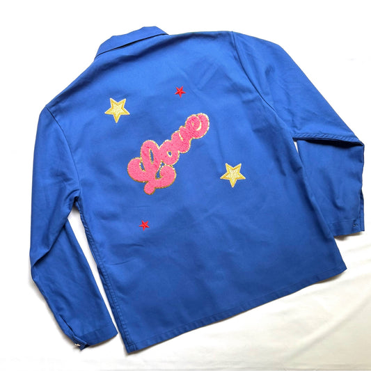 Veste bleu LOVE rose