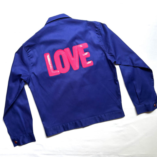 Veste bleu LOVE fuschia