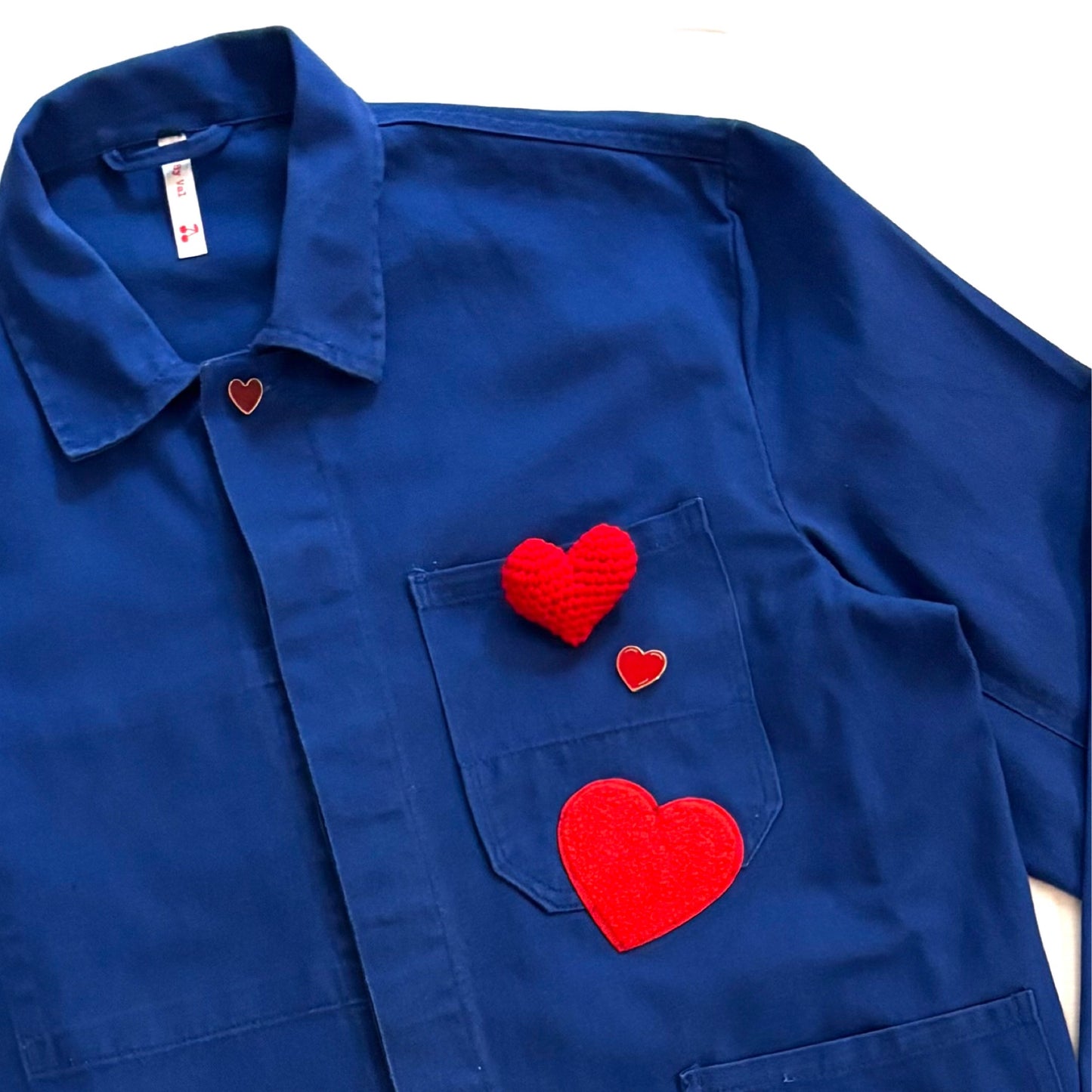 Veste Bleu gros Coeur Rouge