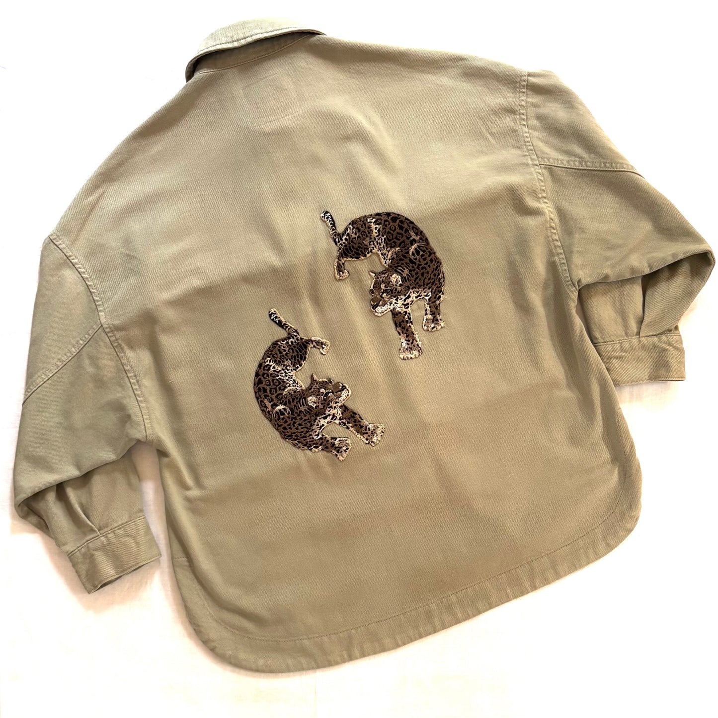 Veste Kaki Léopards brodés