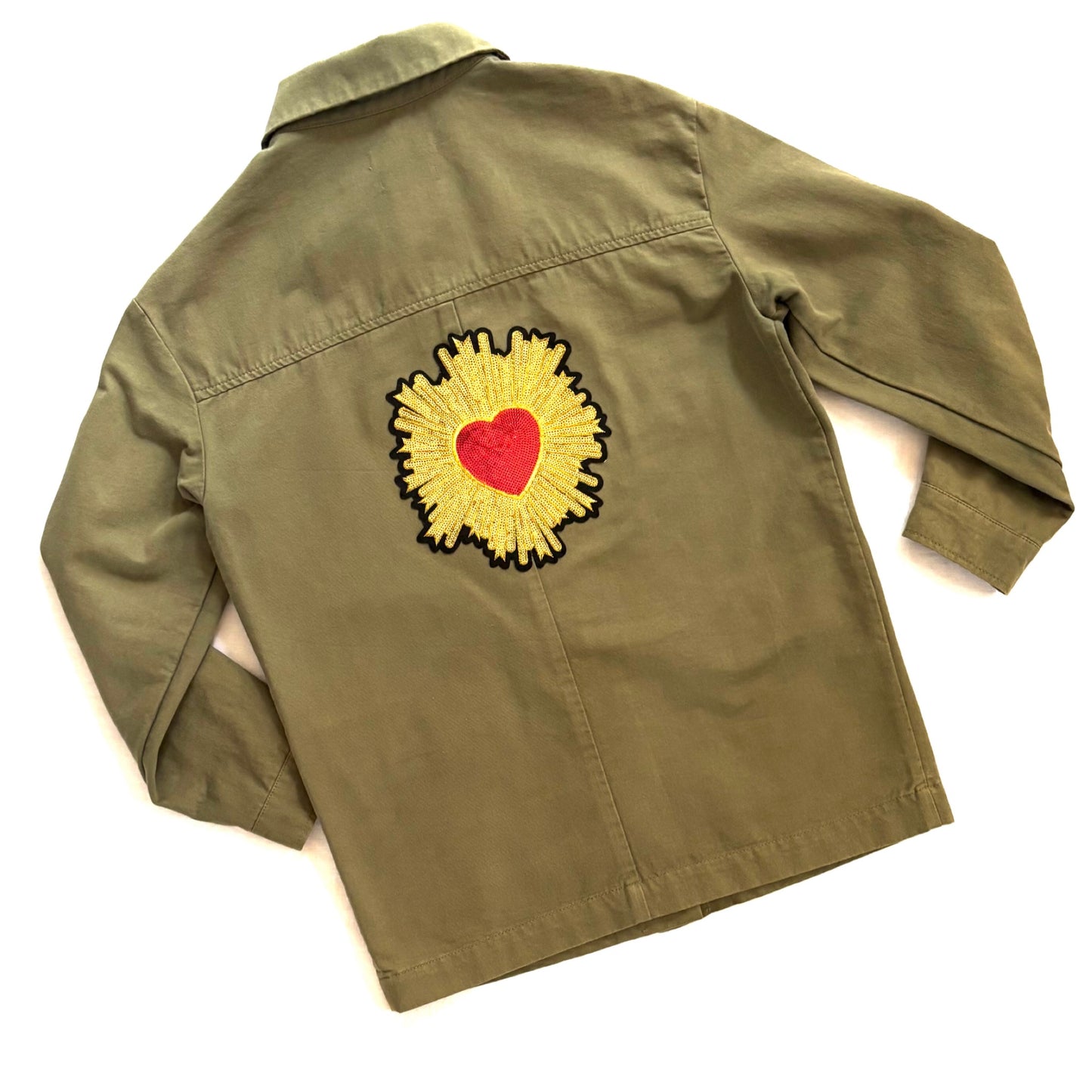 Veste kaki Coeur sacré