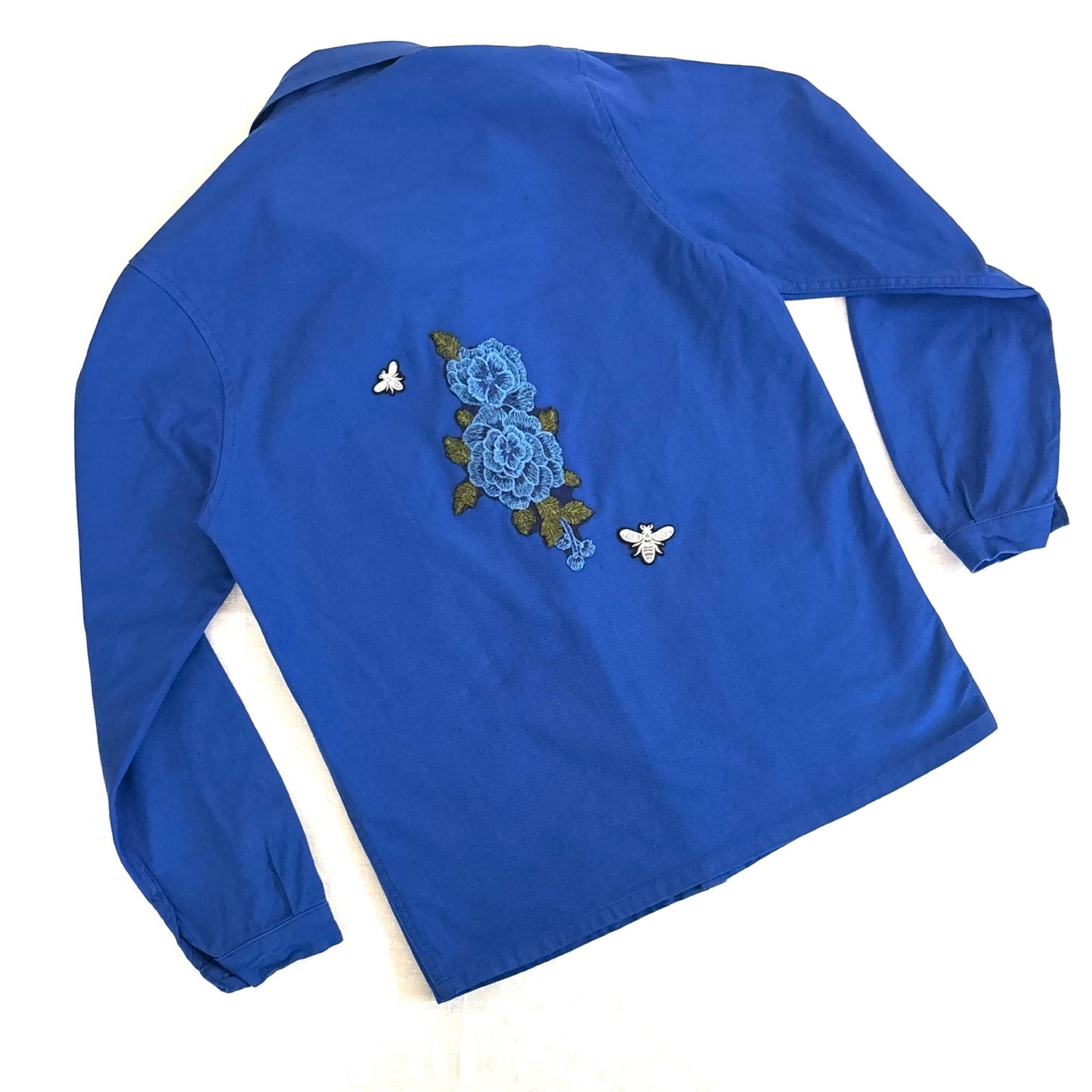 Veste Bleue Roses Bleues