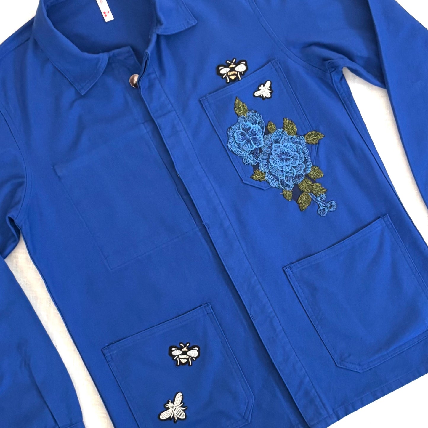 Veste Bleue Roses Bleues